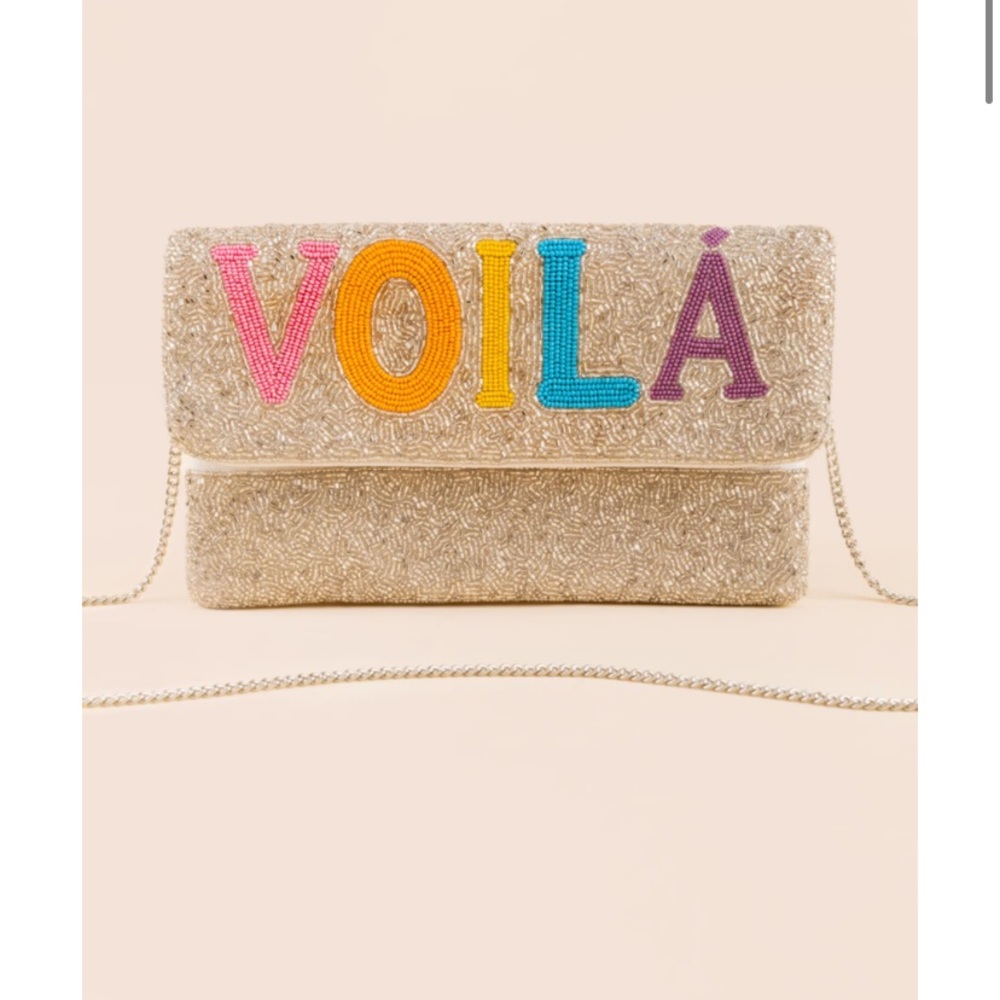 Voila! Beaded Clutch NWT